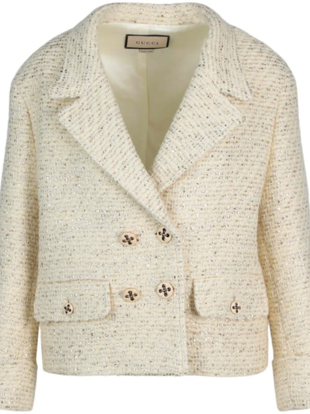 Gucci Gucci Wool Blend Tweed Double Breasted Jacket Size 36